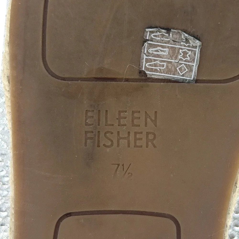 Eileen Fisher Black‎ Suede Lace Up Luxury Espadrille Flats Back Zip Sandals 7.5